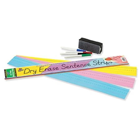 Pacon Corporation PAC5186 Dry Erase Sentence Strips Assorted 3 X 24